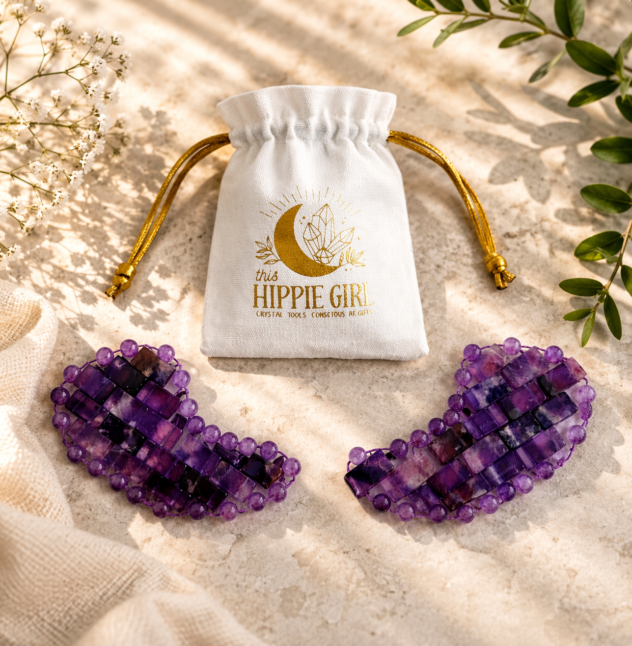Amethyst Under Eye Mask - Cooling Under Eye Masks made from Real Amethyst