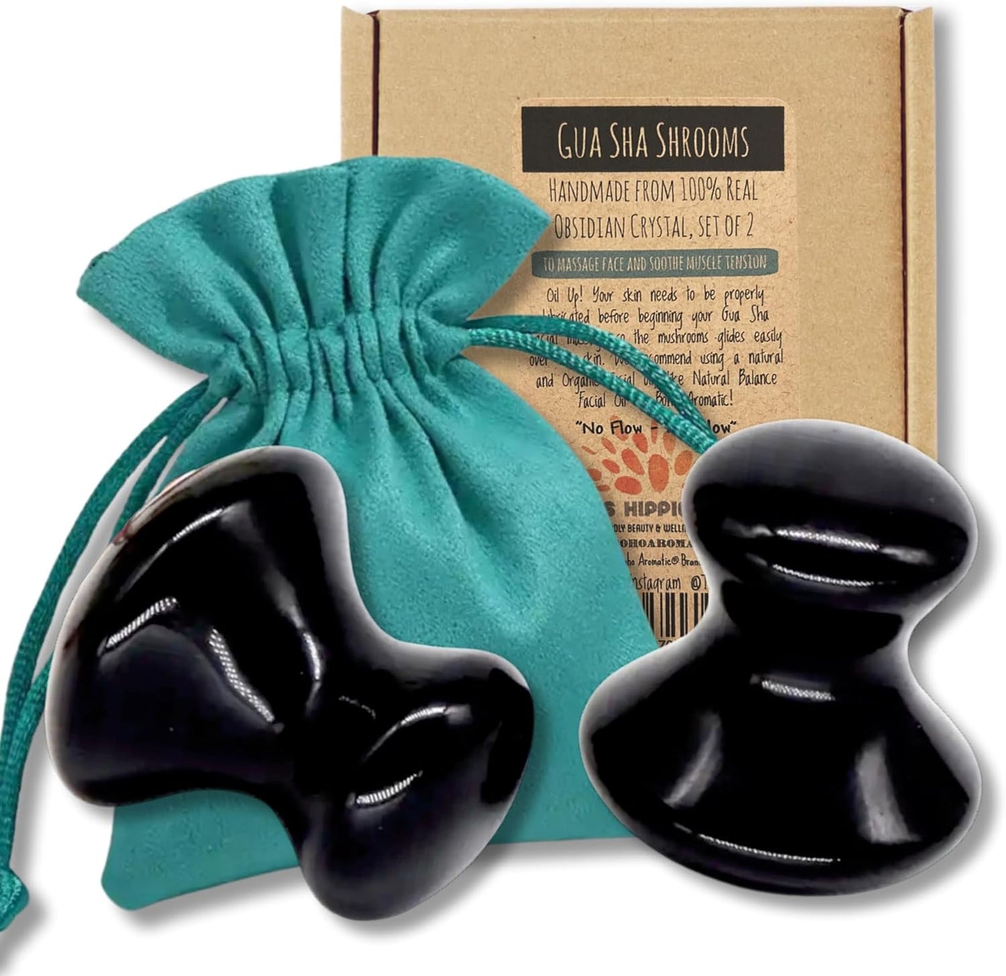 OBSIDIAN GUA SHA MUSHROOMS