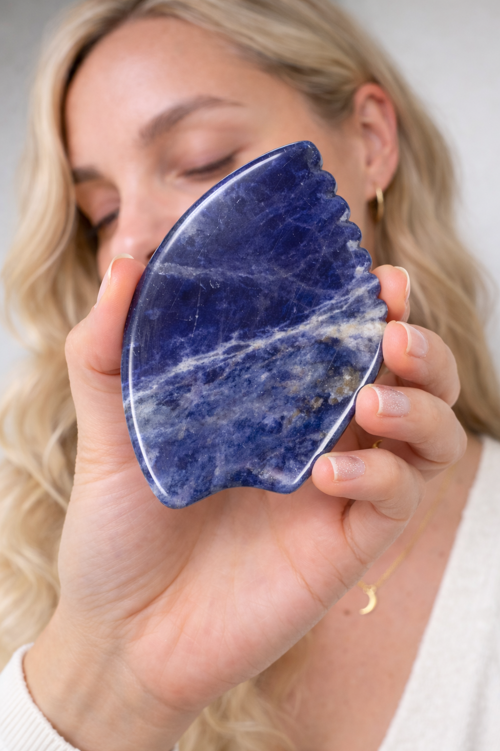 Blue Sodalite Stone Gua Sha Set – Facial Sculpting & Lymphatic Drainage