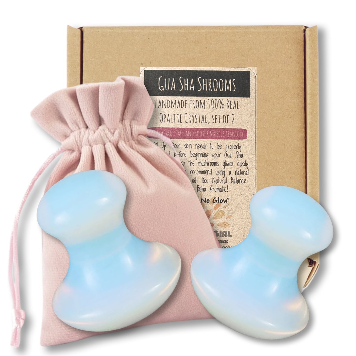OPALITE GUA SHA MUSHROOMS