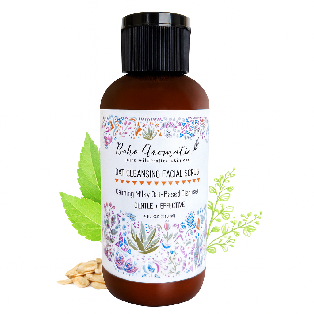 Oat Cleansing Facial Scrub | Gentle Exfoliating Cleanser for Soft, Smooth Skin | Boho Aromatic