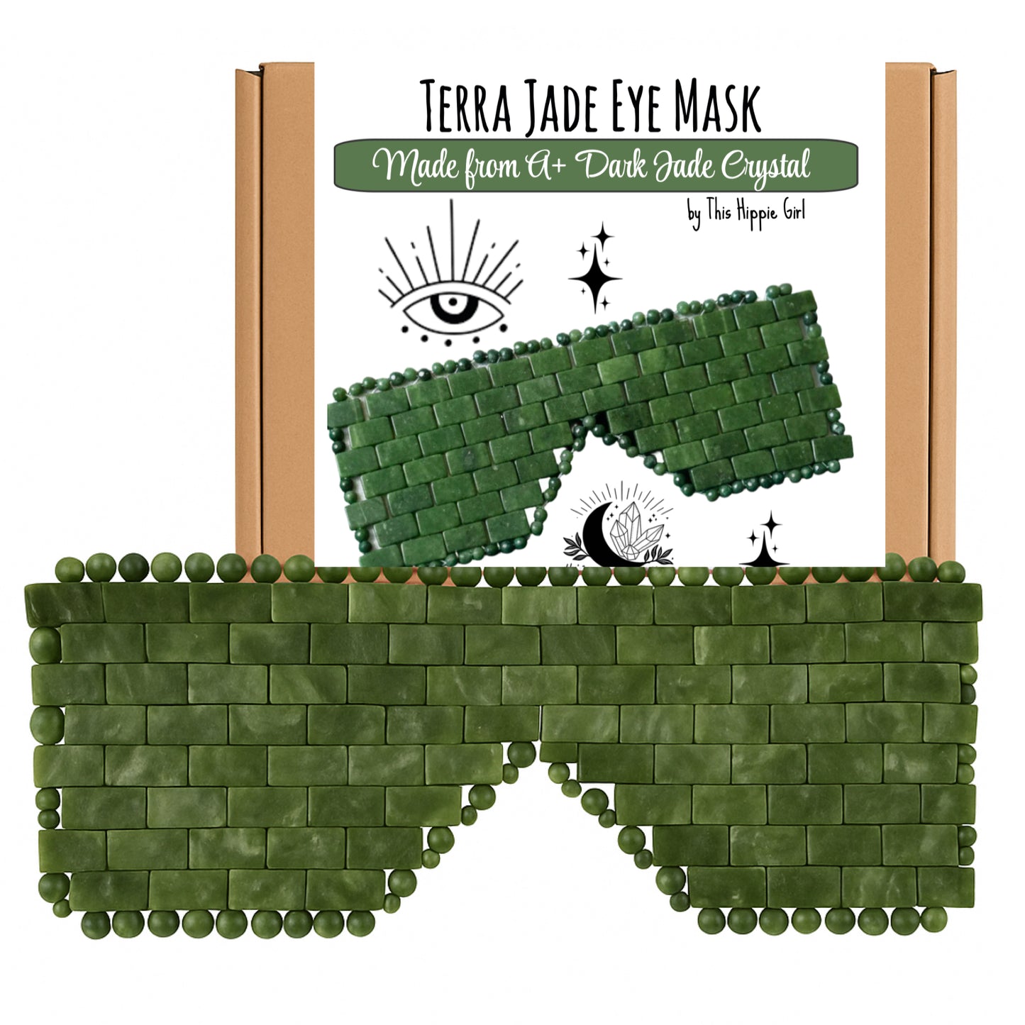 Natural Jade Eye Mask – Cooling Crystal Eye Therapy for Puffiness & Dark Circles