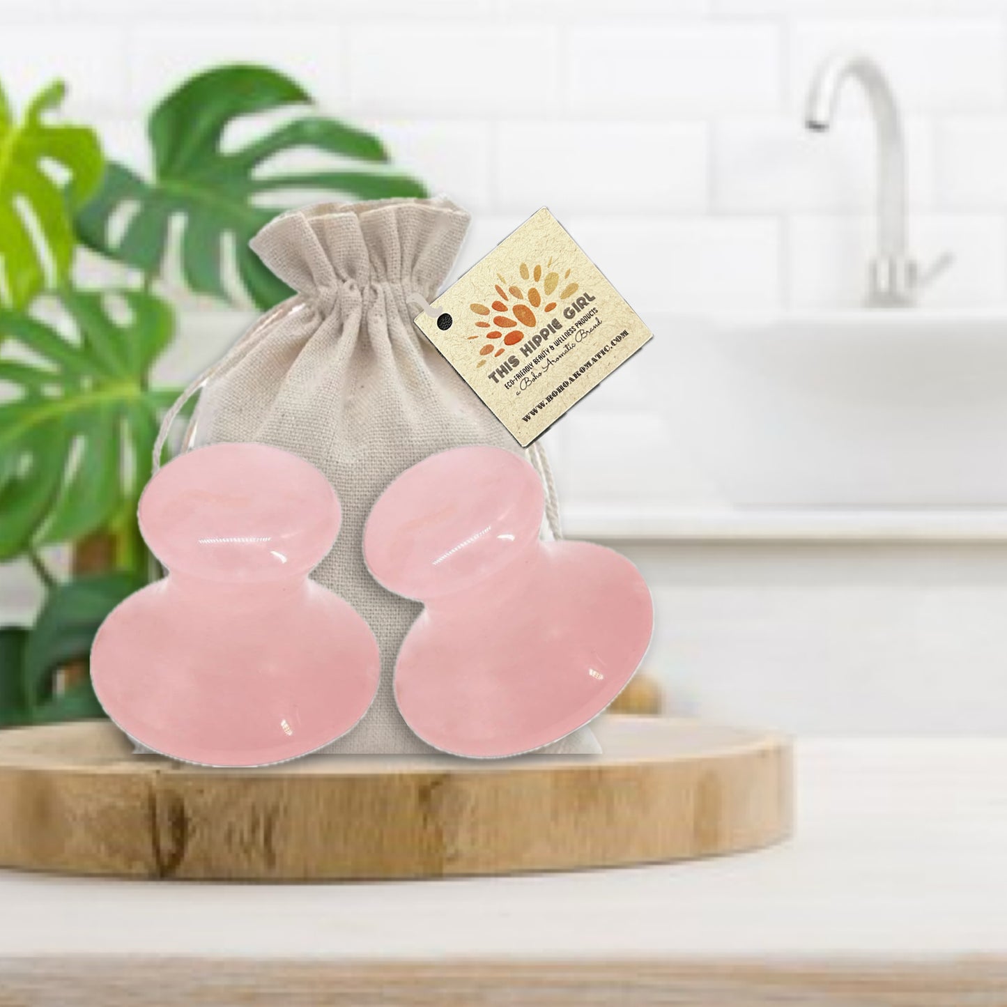 ROSE QUARTZ GUA SHA MUSHROOMS