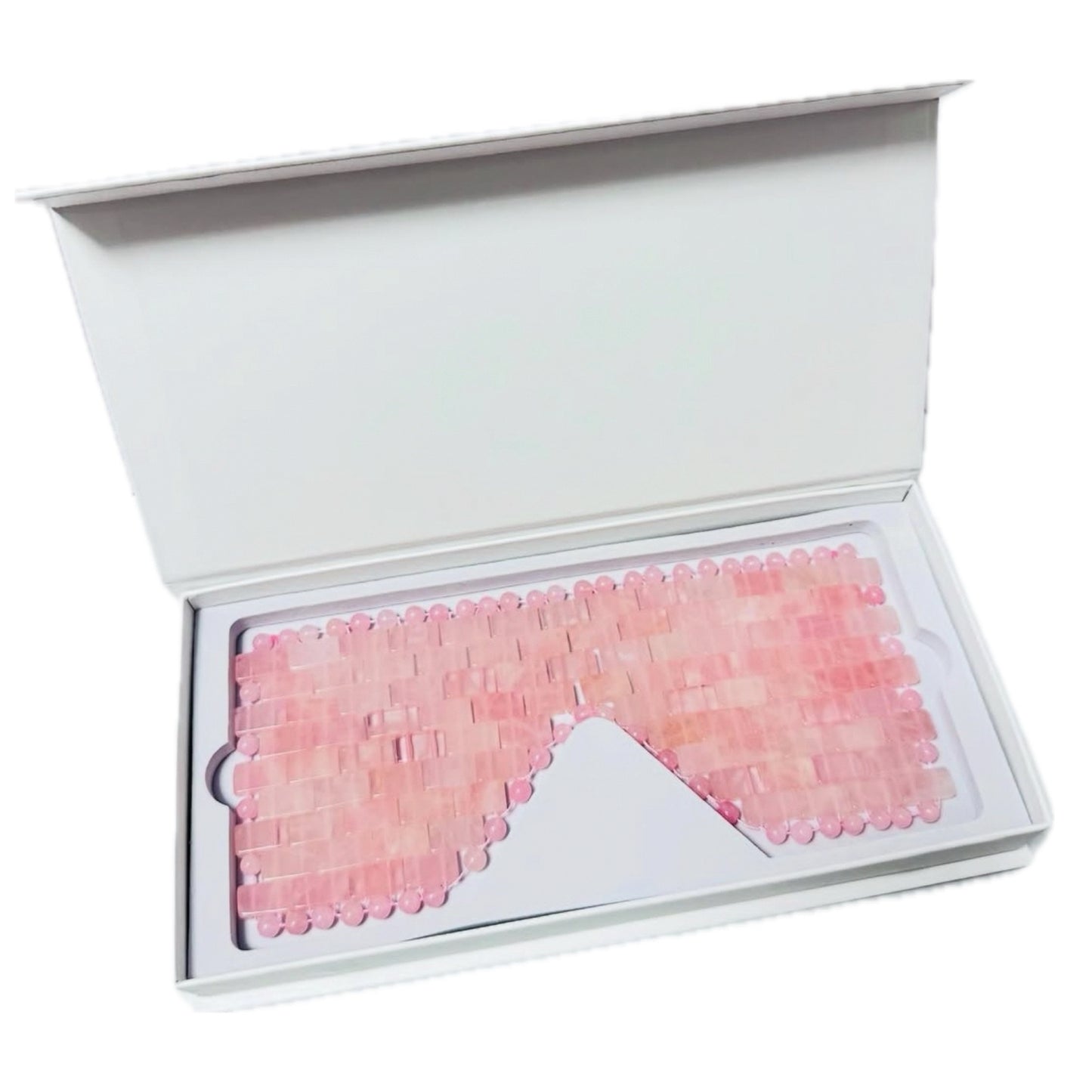 BLUSH ROSE QUARTZ EYE MASK | Cooling Spa Ritual for Eyes, Made of Real Rose Quartz