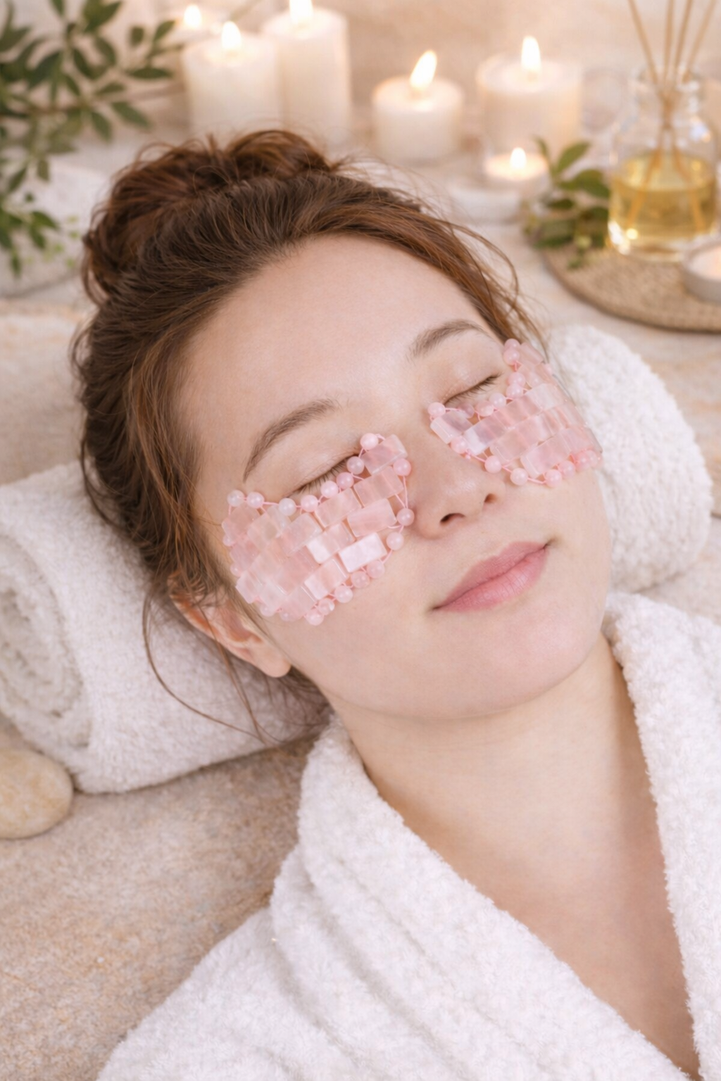 Rose Quartz Under Eye Mask - Cooling Under Eye Masks made from Real Rose Quartz