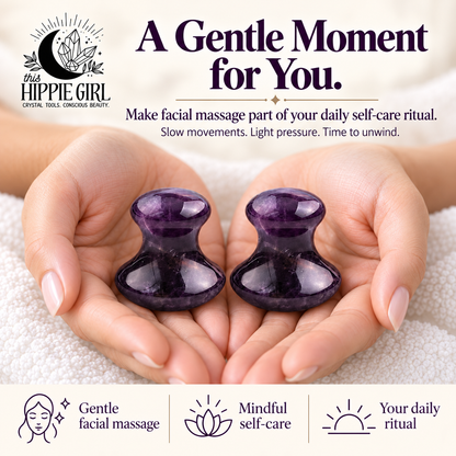 Midnight Amethyst Dual Mushroom Gua Sha Set