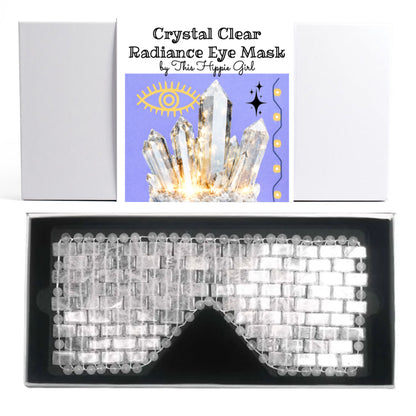 Clear Quartz Crystal Eye Mask – Cooling Eye Mask, Luxury Spa, Self Care Gift