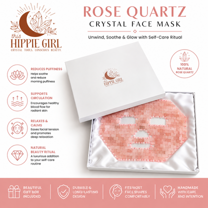 Rose Quartz Crystal Face Mask – Handcrafted Cooling Spa Skincare Ritual