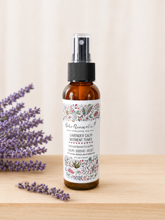 Lavender Calm Nutrient Toner  | Hydrosol-Based Facial Mist | Calm  •  Soothe  • Reset