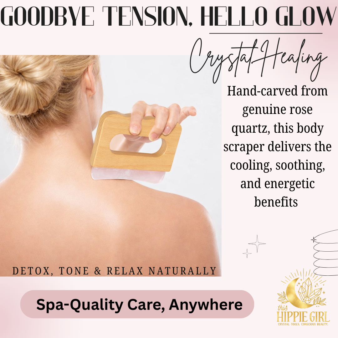 Rose Quartz Body Gua Sha Tool | Crystal Body Sculpting Massage | Lymphatic Drainage Tool | Natural Skincare Ritual | Self Care Gift for Her