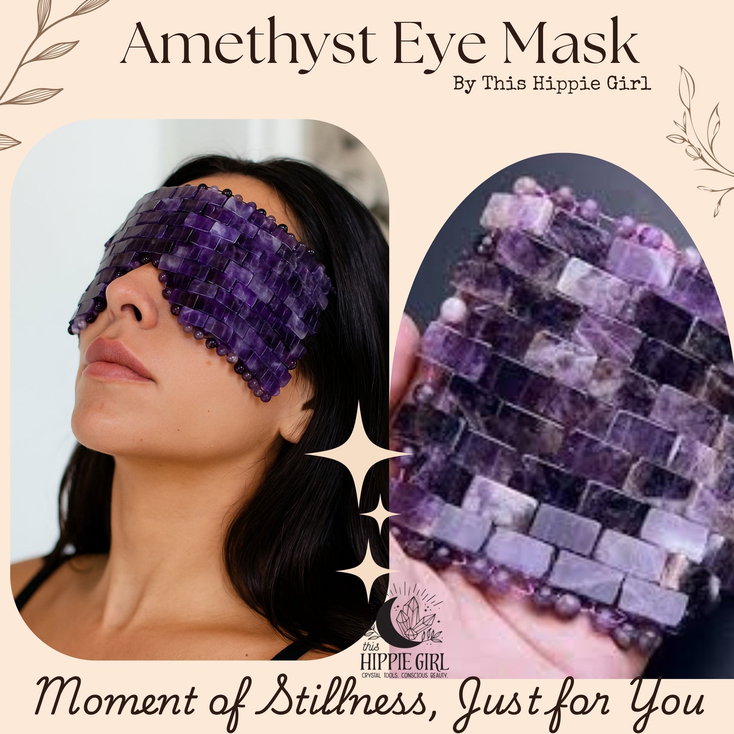 Midnight Amethyst Crystal Eye Mask | Cooling Spa Ritual for Eyes