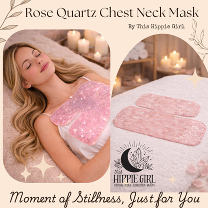 Blush Rose Ritual™ Rose Quartz Chest & Neck Mask | Crystal Décolleté Mask | Cooling Crystal Therapy | Self Care Ritual | This Hippie Girl