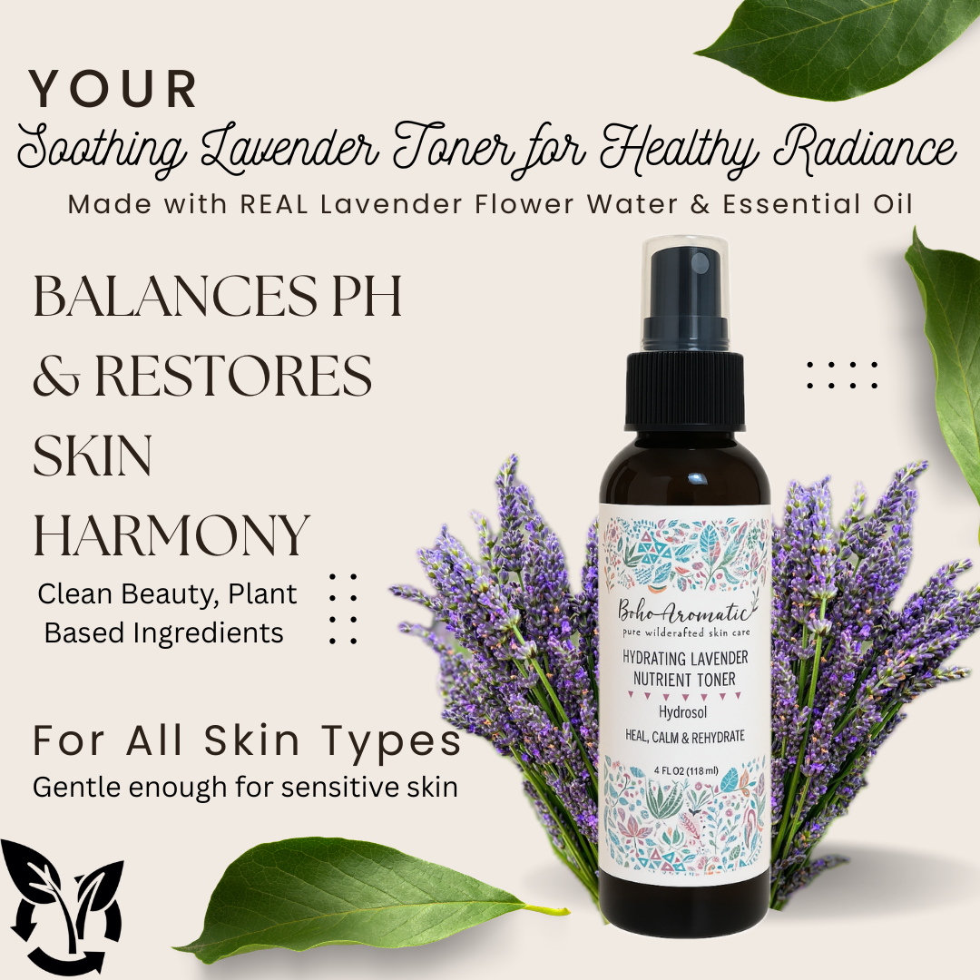Lavender Calm Nutrient Toner  | Hydrosol-Based Facial Mist | Calm  •  Soothe  • Reset