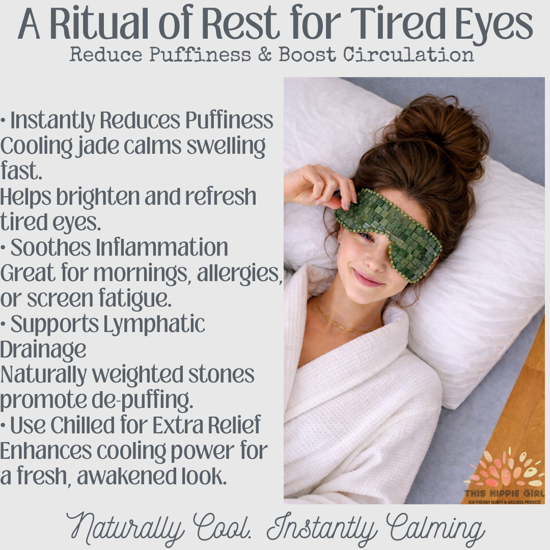 Natural Jade Eye Mask – Cooling Crystal Eye Therapy for Puffiness & Dark Circles