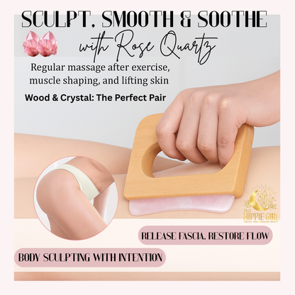 Rose Quartz Body Gua Sha Tool | Crystal Body Sculpting Massage | Lymphatic Drainage Tool | Natural Skincare Ritual | Self Care Gift for Her