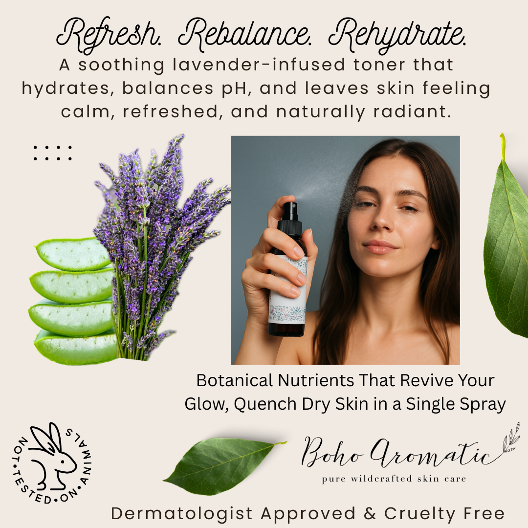 Lavender Calm Nutrient Toner  | Hydrosol-Based Facial Mist | Calm  •  Soothe  • Reset
