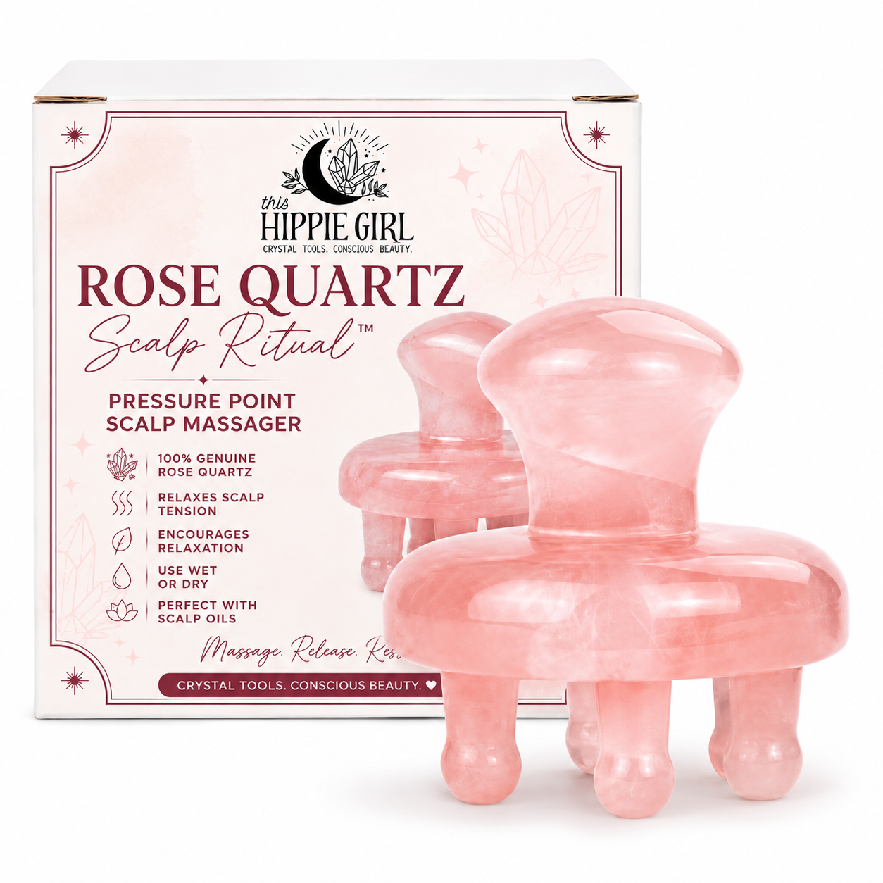 Rose Quartz Scalp Ritual™ Pressure Point Scalp Massager