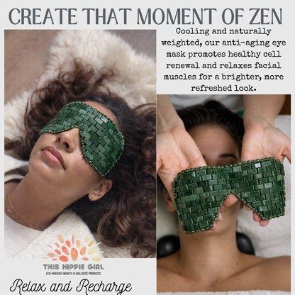 Natural Jade Eye Mask – Cooling Crystal Eye Therapy for Puffiness & Dark Circles