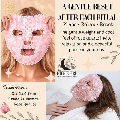 Rose Quartz Crystal Face Mask – Handcrafted Cooling Spa Skincare Ritual