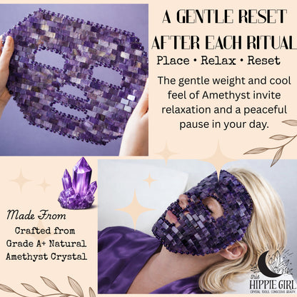 Amethyst Crystal Face Mask –Luxury Cooling Spa Skincare Ritual –Gift for her - This Hippie Girl