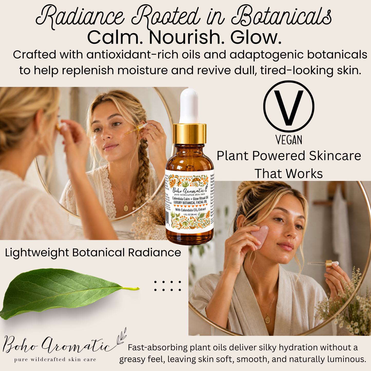 *COMING SOON* Calendula Calm + Glow Ritual Oil | Luxury Botanical Facial Oil with Calendula CO₂, Blue Tansy & Rosehip | Boho Aromatic