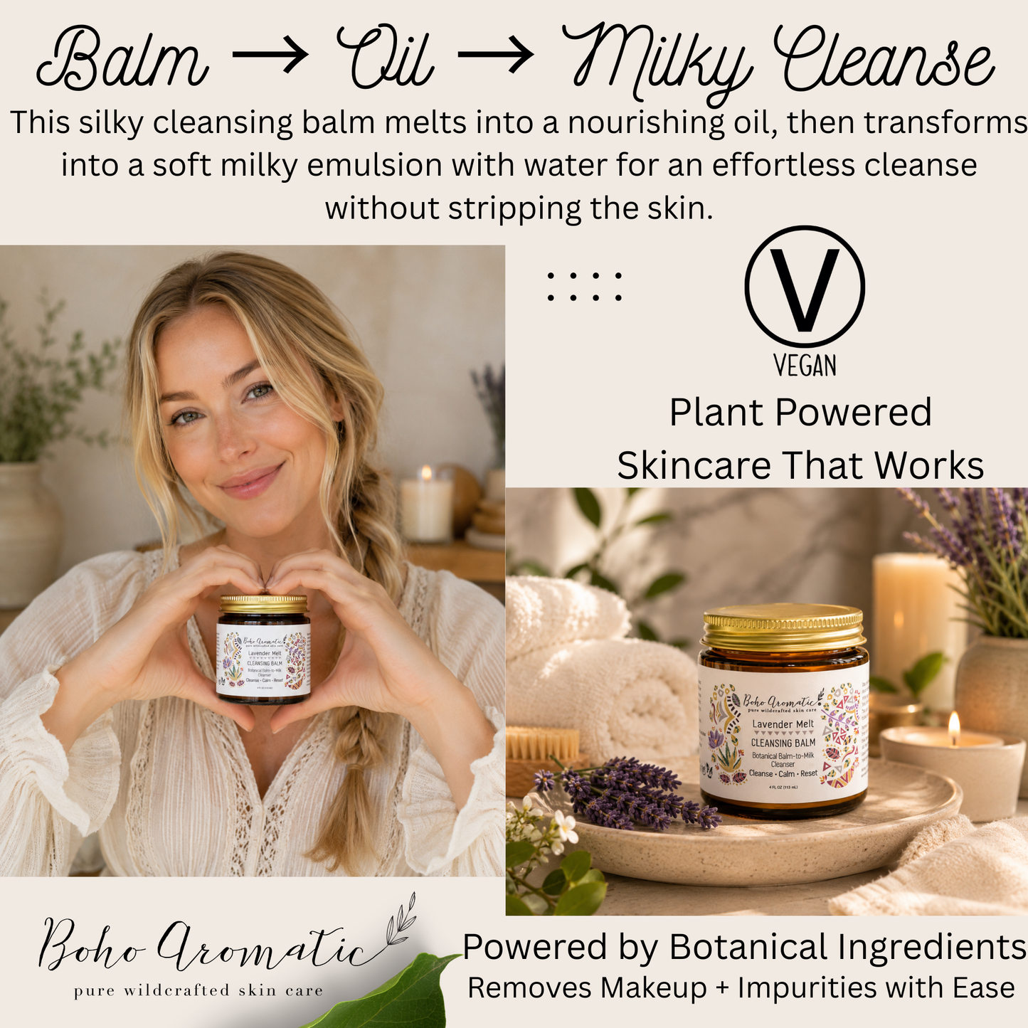 *COMING SOON* Lavender Melt Cleansing Balm | Botanical Balm-to-Milk Cleanser | Boho Aromatic