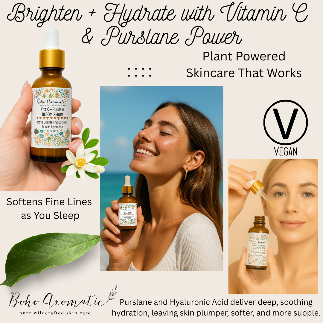 Vita C + Purslane Bloom Serum | Brightening Vitamin C Facial Serum | Boho Aromatic