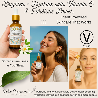 Vita C + Purslane Bloom Serum | Brightening Vitamin C Facial Serum | Boho Aromatic
