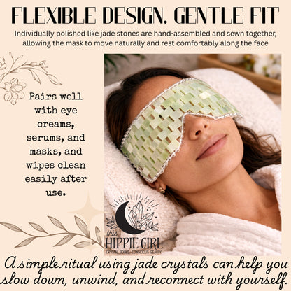 Light Jade Cooling Eye Mask – Puffy Eyes, Dark Circles, Spa Relaxation. Lunar Jade.