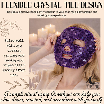 Amethyst Crystal Face Mask –Luxury Cooling Spa Skincare Ritual –Gift for her - This Hippie Girl