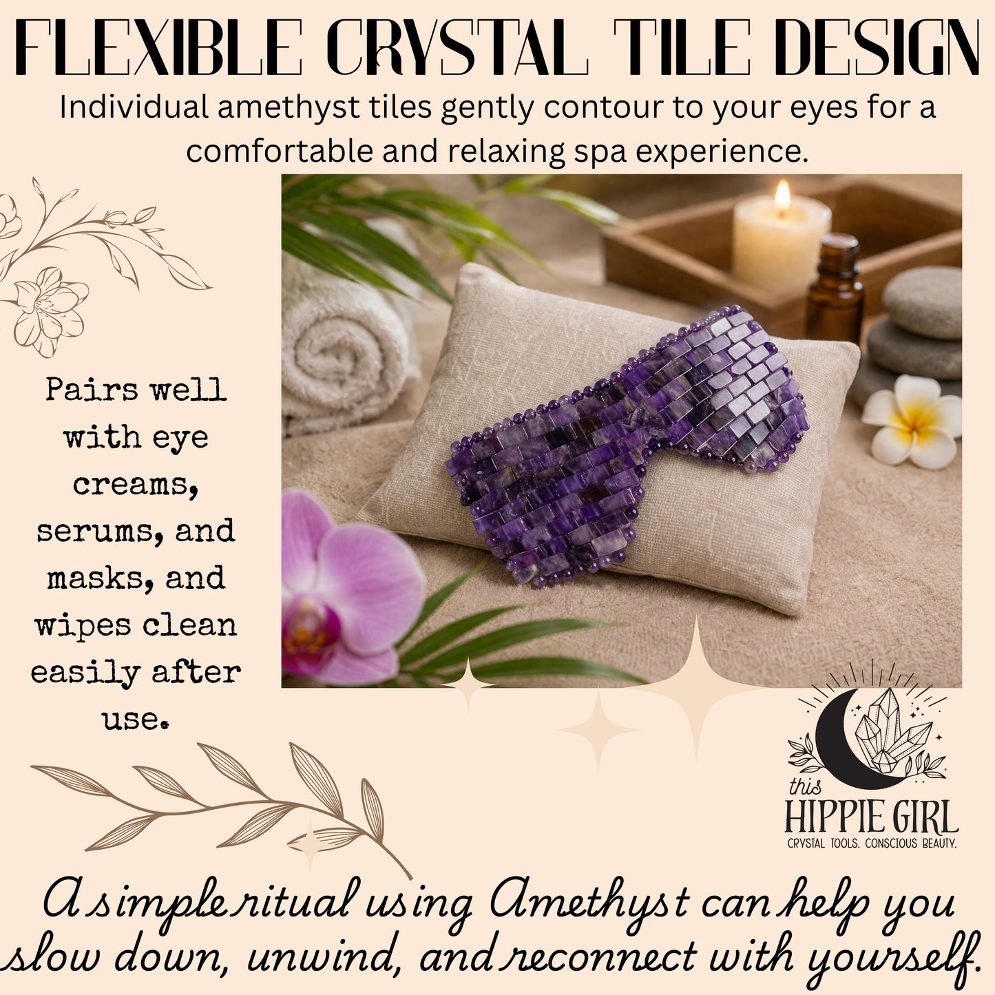 Midnight Amethyst Crystal Eye Mask | Cooling Spa Ritual for Eyes