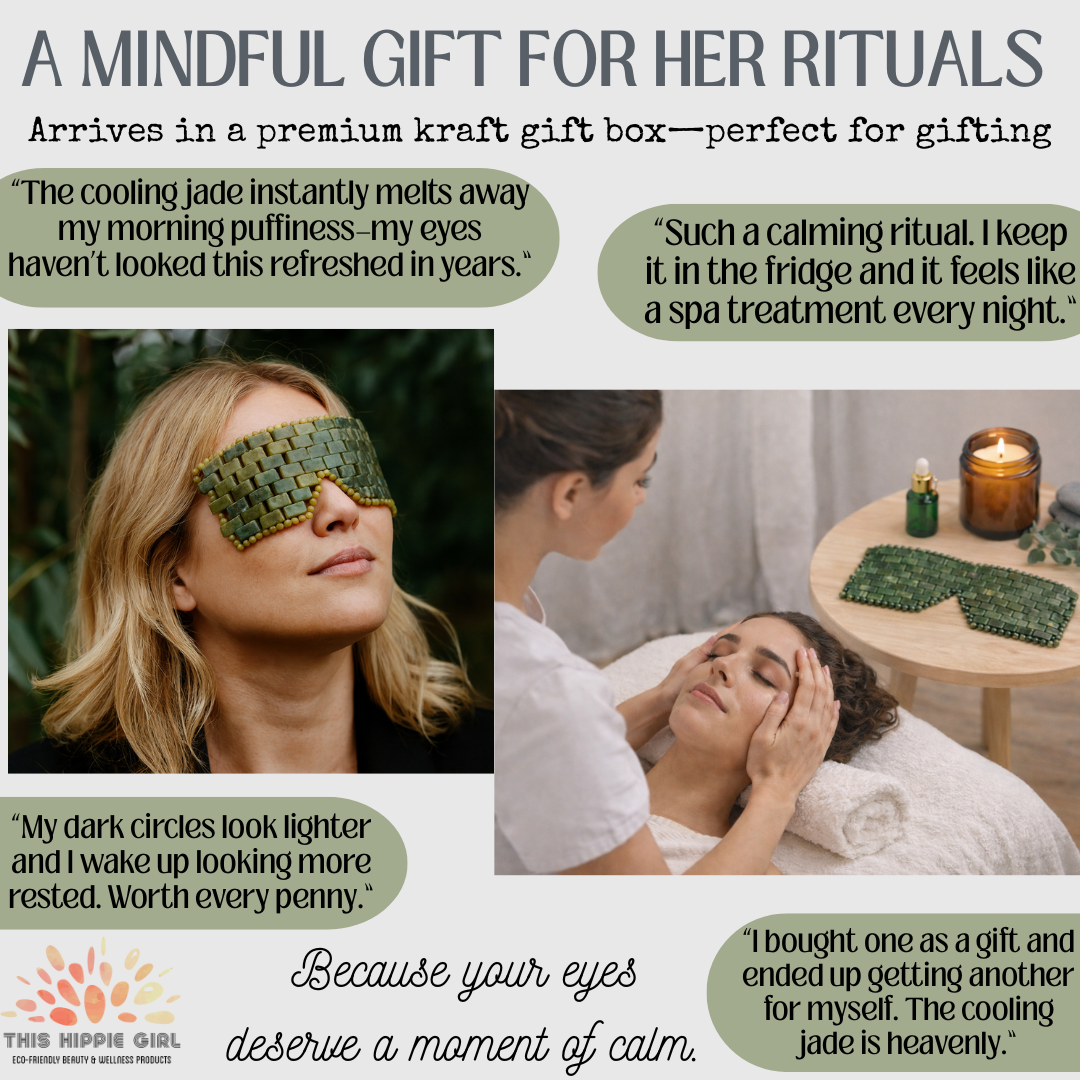 Natural Jade Eye Mask – Cooling Crystal Eye Therapy for Puffiness & Dark Circles