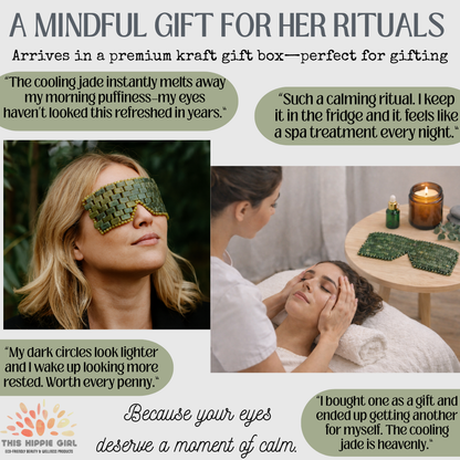 Natural Jade Eye Mask – Cooling Crystal Eye Therapy for Puffiness & Dark Circles