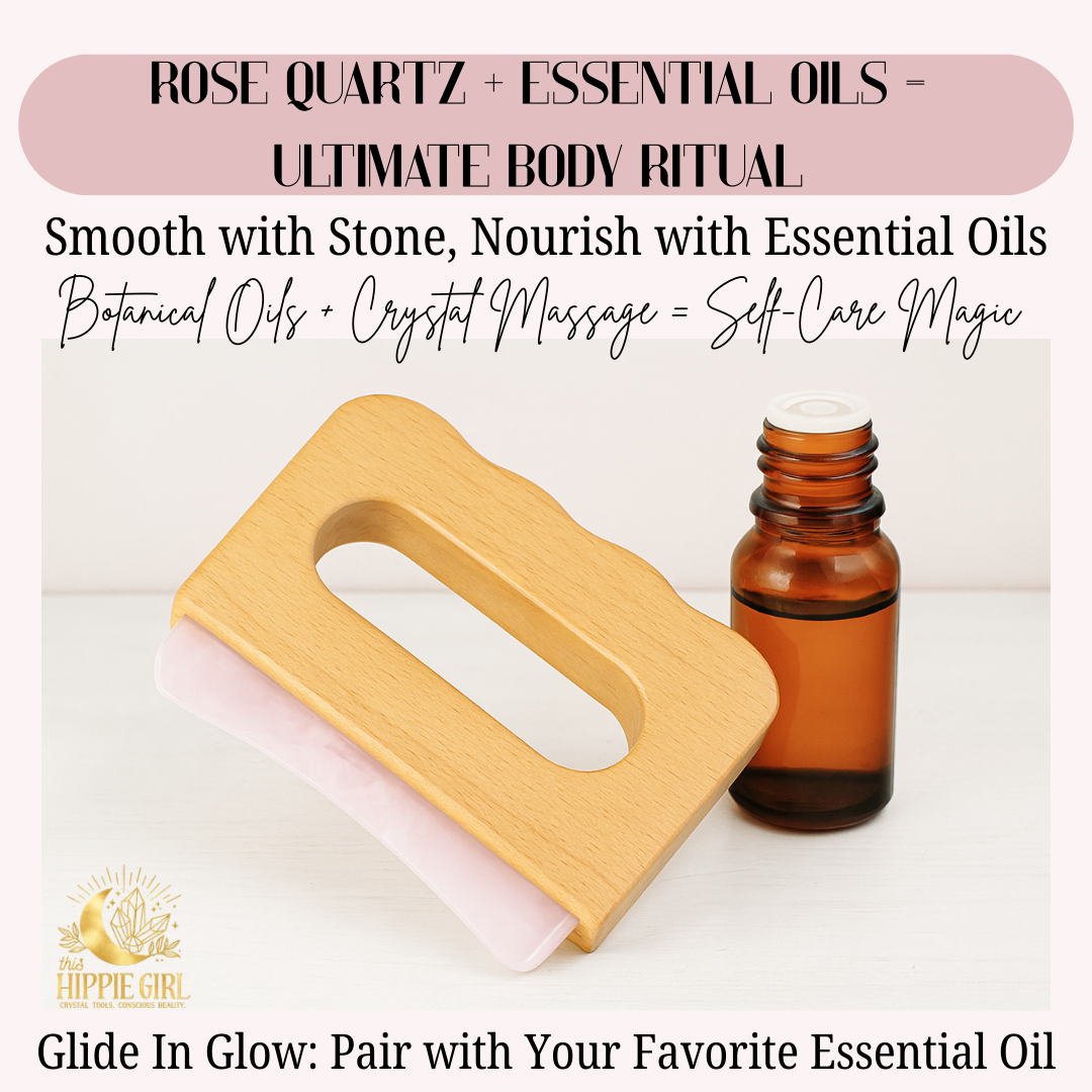 Rose Quartz Body Gua Sha Tool | Crystal Body Sculpting Massage | Lymphatic Drainage Tool | Natural Skincare Ritual | Self Care Gift for Her