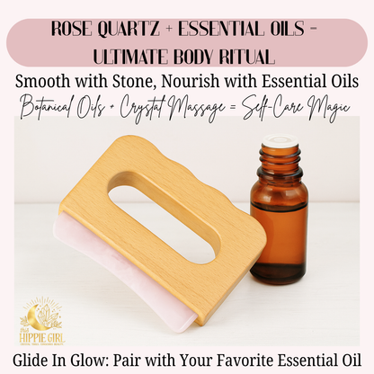 Rose Quartz Body Gua Sha Tool | Crystal Body Sculpting Massage | Lymphatic Drainage Tool | Natural Skincare Ritual | Self Care Gift for Her
