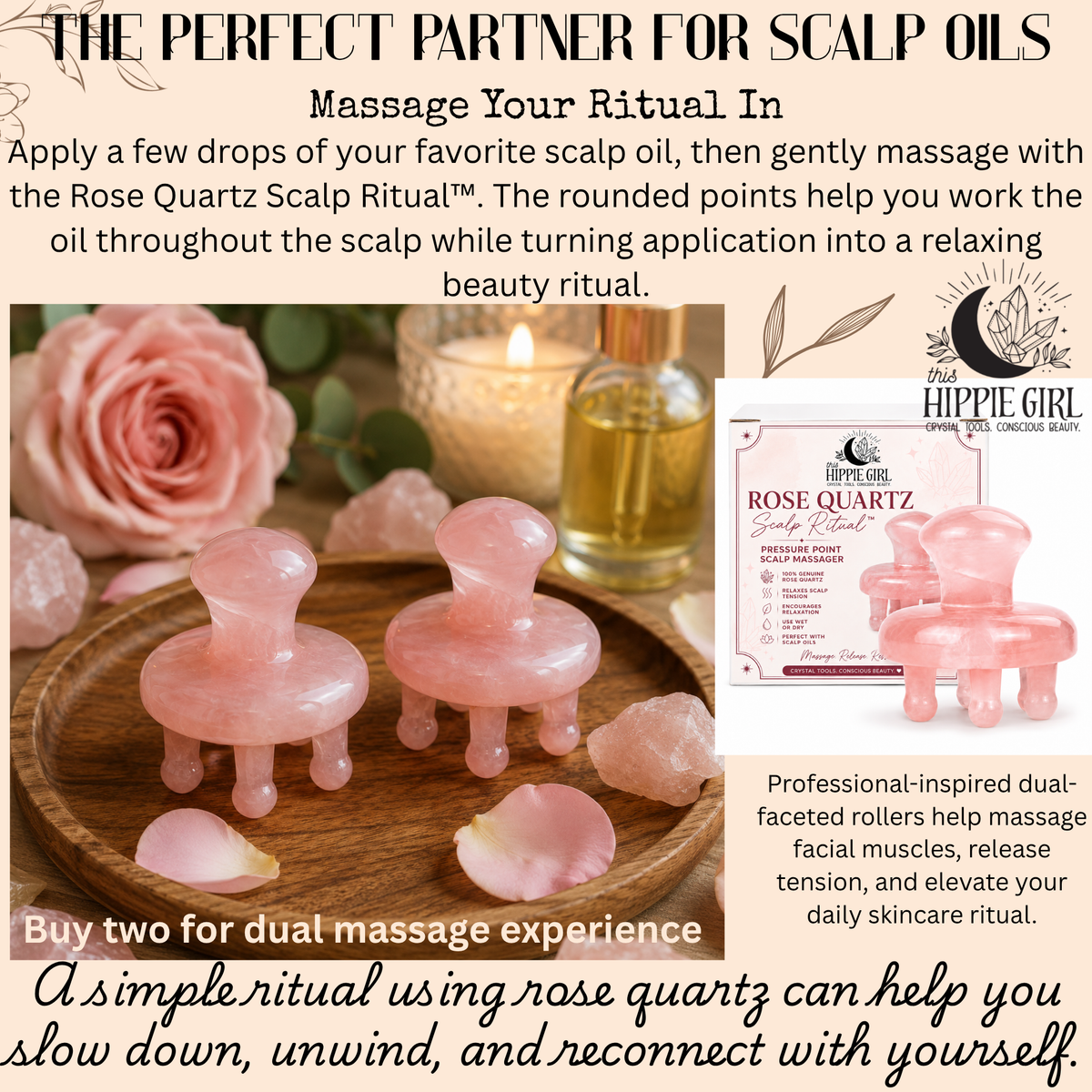Rose Quartz Scalp Ritual™ Pressure Point Scalp Massager