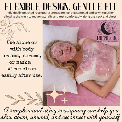Blush Rose Ritual™ Rose Quartz Chest & Neck Mask | Crystal Décolleté Mask | Cooling Crystal Therapy | Self Care Ritual | This Hippie Girl