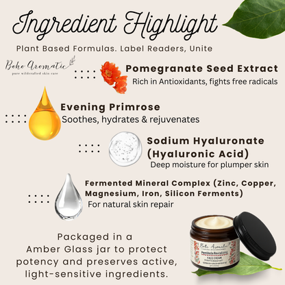 PomVéda Revitalizing Face Cream | Ayurvedic Botanical Moisturizer | Unscented | Boho Aromatic