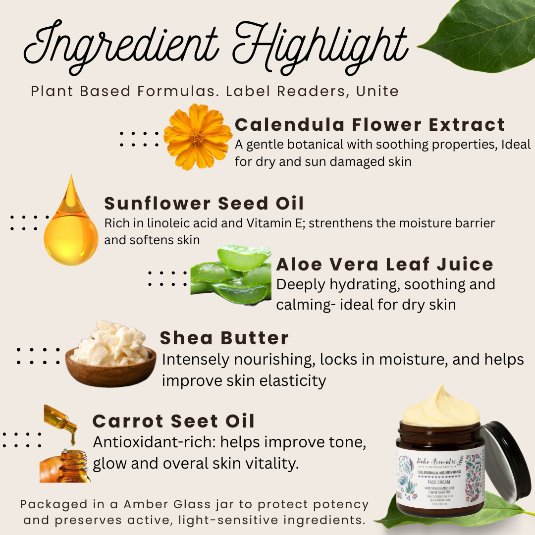 Calendula Nourishing Face Cream | Rich Hydrating Moisturizer with Calendula & Shea Butter