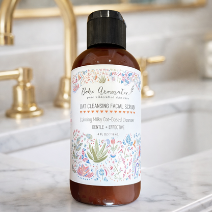 Oat Cleansing Facial Scrub | Gentle Exfoliating Cleanser for Soft, Smooth Skin | Boho Aromatic