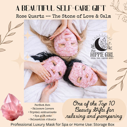 Rose Quartz Crystal Face Mask – Handcrafted Cooling Spa Skincare Ritual