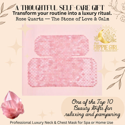 Blush Rose Ritual™ Rose Quartz Chest & Neck Mask | Crystal Décolleté Mask | Cooling Crystal Therapy | Self Care Ritual | This Hippie Girl