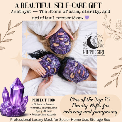 Amethyst Crystal Face Mask –Luxury Cooling Spa Skincare Ritual –Gift for her - This Hippie Girl