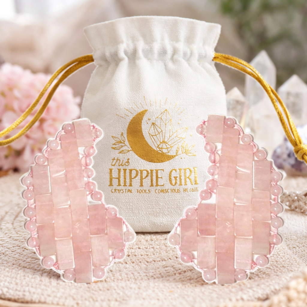 Rose Quartz Under Eye Mask - Cooling Under Eye Masks made from Real Rose Quartz