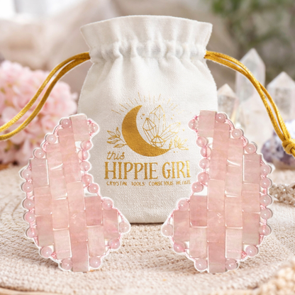 Rose Quartz Under Eye Mask - Cooling Under Eye Masks made from Real Rose Quartz