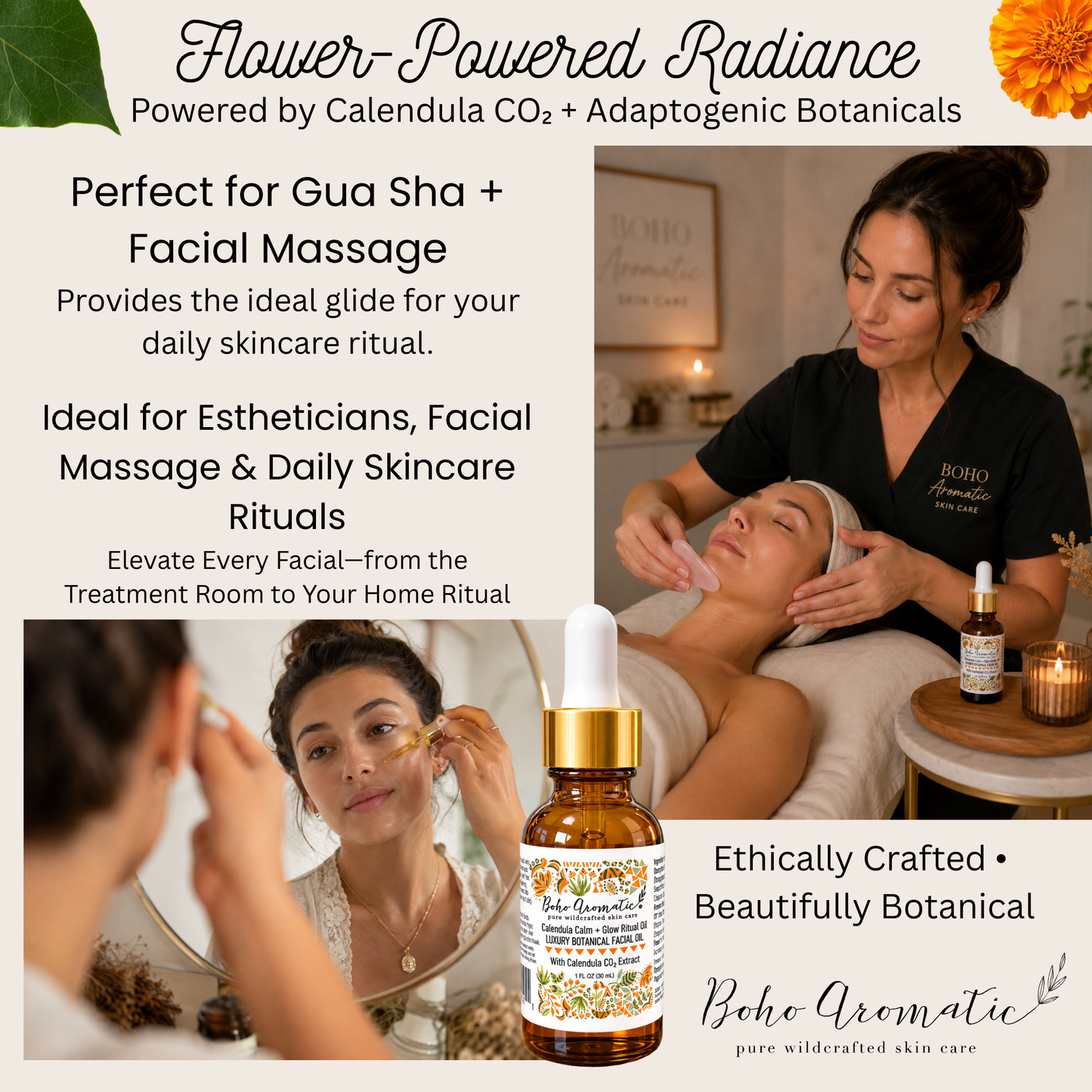 *COMING SOON* Calendula Calm + Glow Ritual Oil | Luxury Botanical Facial Oil with Calendula CO₂, Blue Tansy & Rosehip | Boho Aromatic