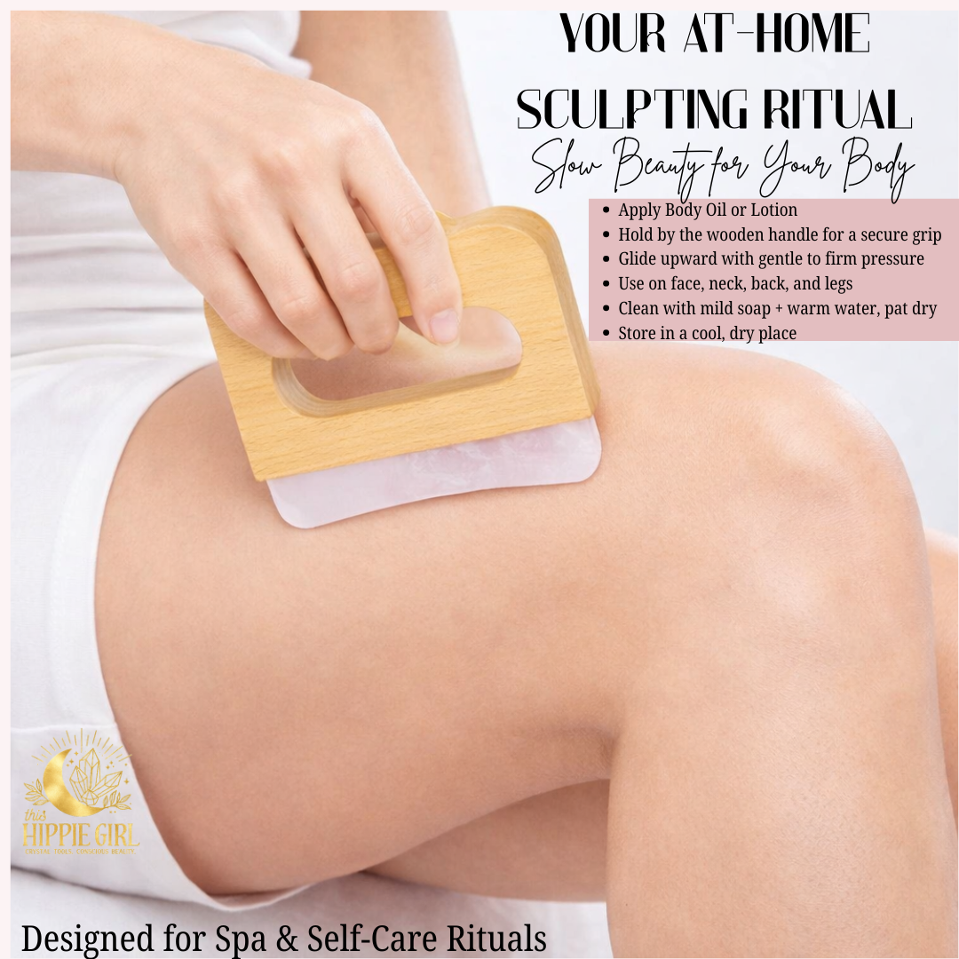Rose Quartz Body Gua Sha Tool | Crystal Body Sculpting Massage | Lymphatic Drainage Tool | Natural Skincare Ritual | Self Care Gift for Her
