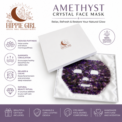 Amethyst Crystal Face Mask –Luxury Cooling Spa Skincare Ritual –Gift for her - This Hippie Girl