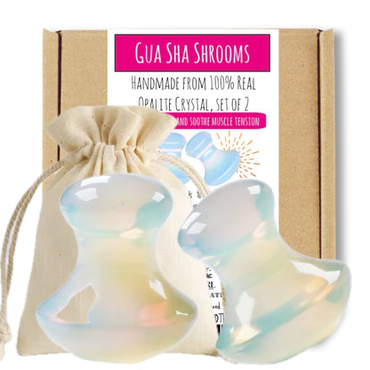 OPALITE GUA SHA MUSHROOMS  - Crystal Energy for Face + Body