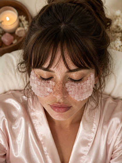 Rose Quartz Under Eye Mask - Cooling Under Eye Masks made from Real Rose Quartz